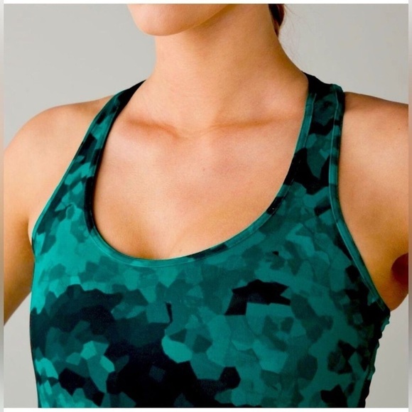 Lululemon Cool Racerback Clouded Dreams Cosmic Teal Multi Size 4 - Picture 2 of 11